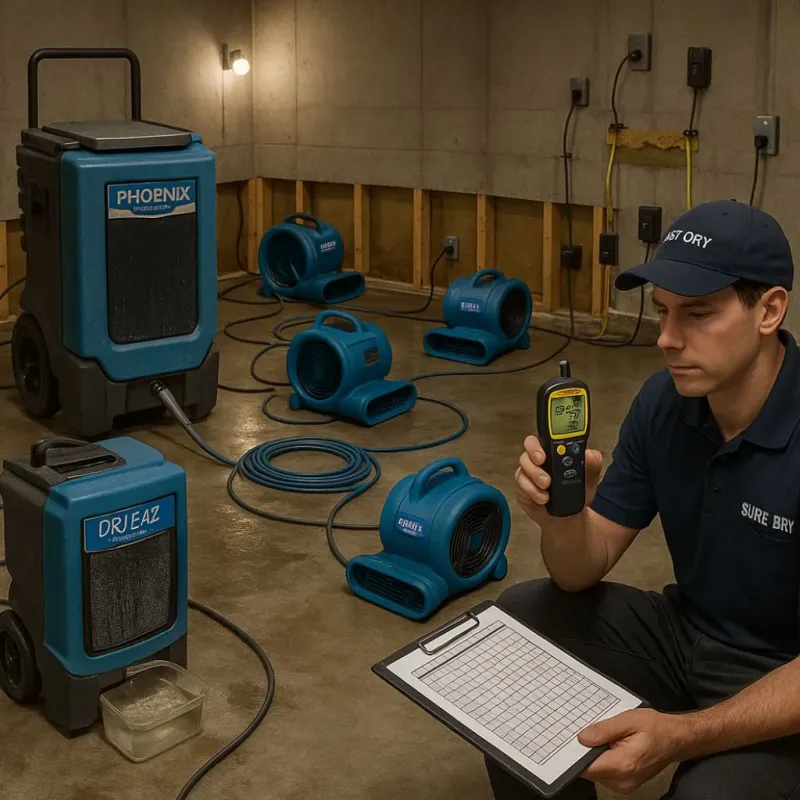 Structural Drying and Dehumidification process in South Holland, IL